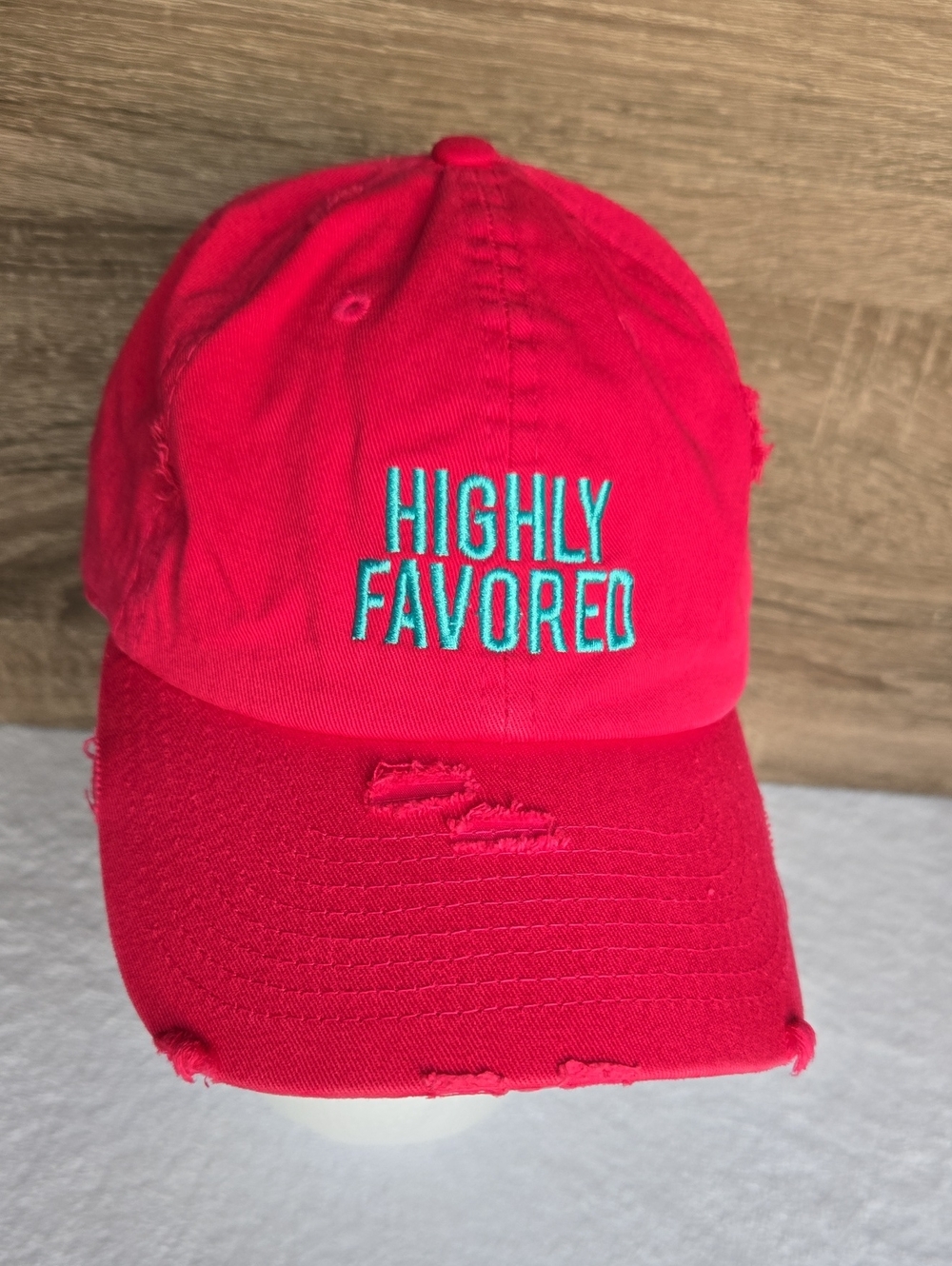 KBETHOS Vintage Highly Favored Distressed Pink Baseball Cap Hat